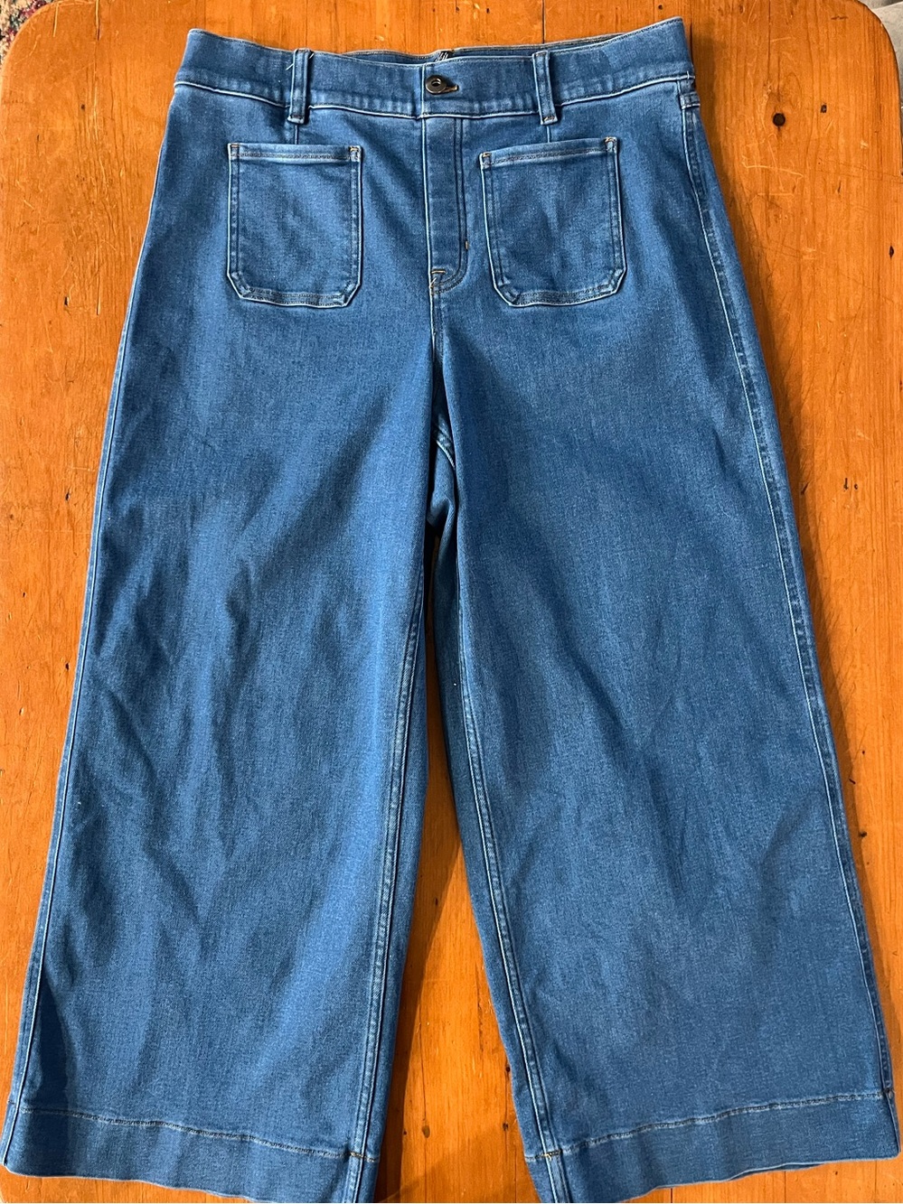 SPANX SPANXshape EveryWear Cropped Wide Leg Patch Pocket Jeans Collette Dupe